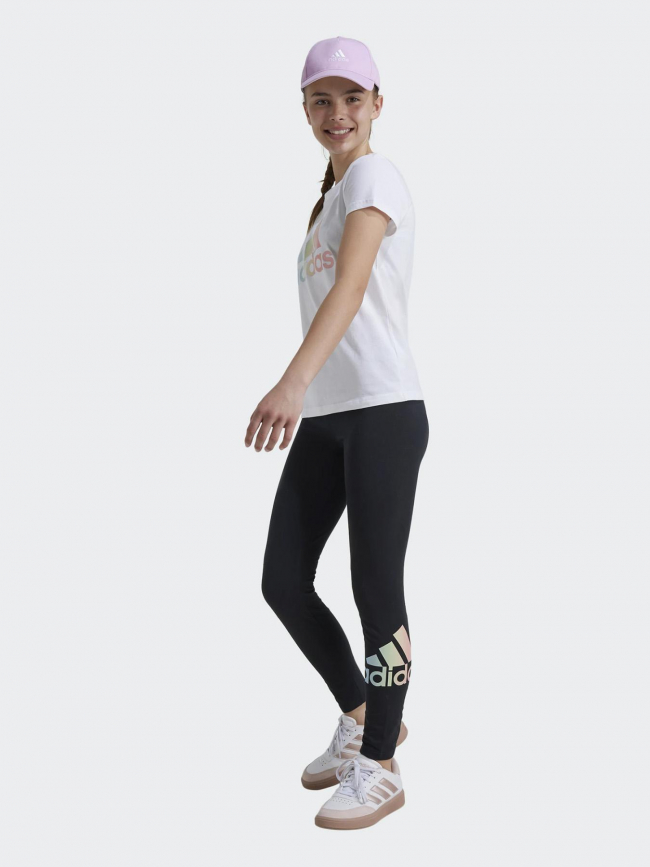 Legging logo brillant noir fille - Adidas