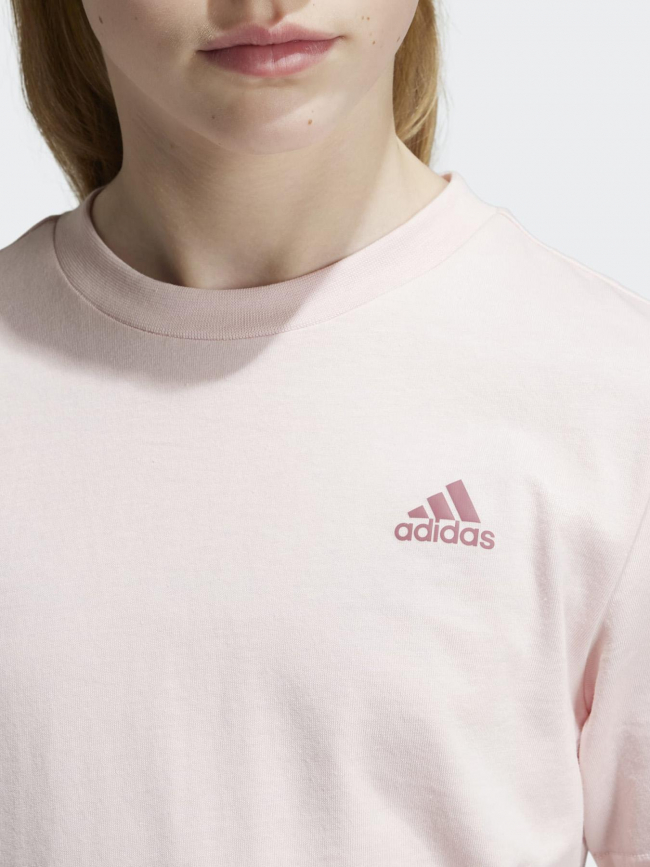 T-shirt uni logo rose enfant - Adidas