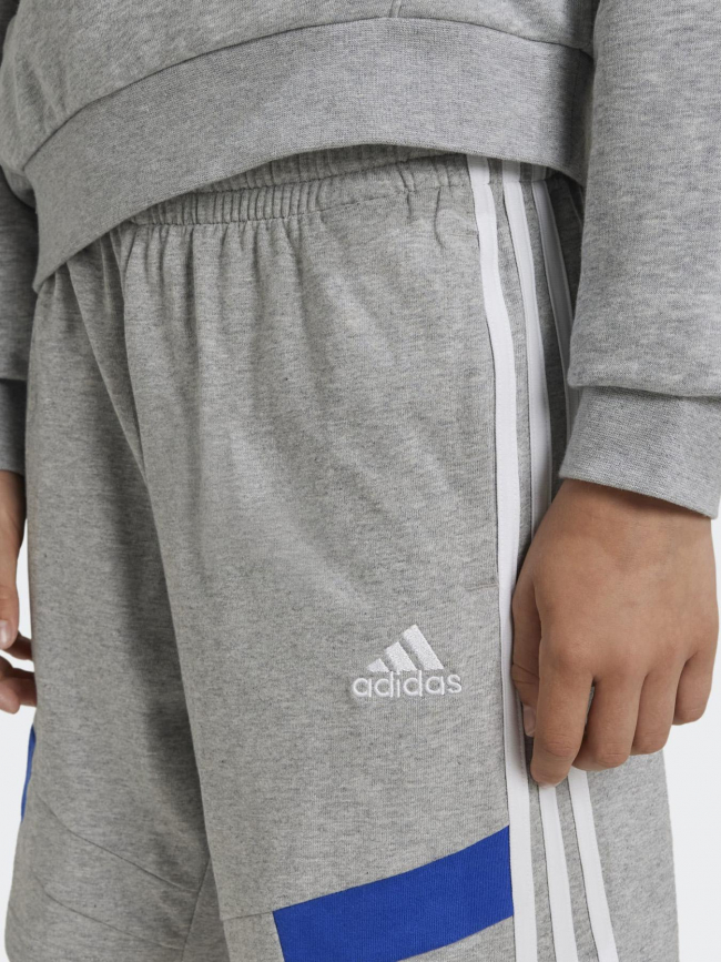 Short jogging colorblock gris enfant - Adidas