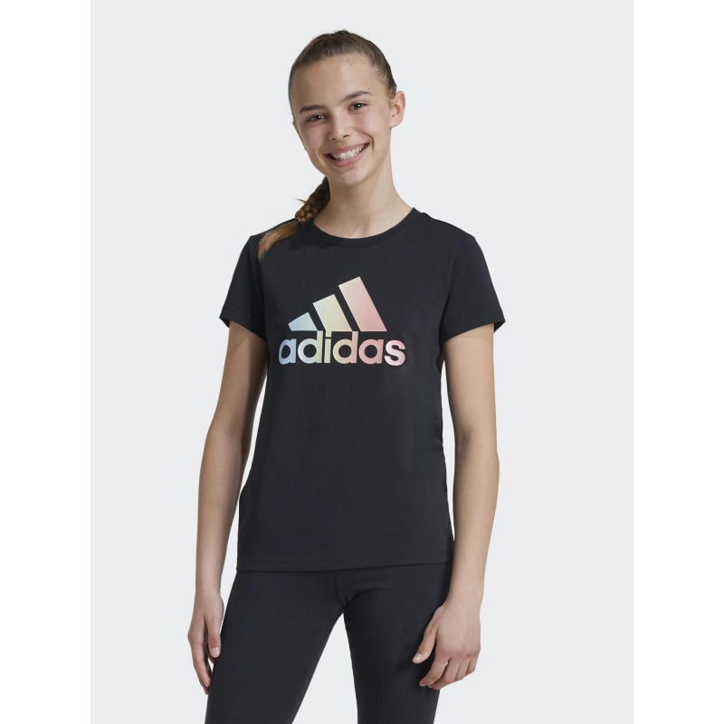 T-shirt logo brillant noir fille - Adidas