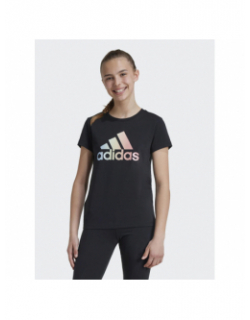 T-shirt logo brillant noir fille - Adidas