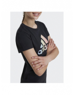 T-shirt logo brillant noir fille - Adidas