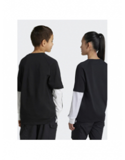 T-shirt manches longues 2in1 noir blanc enfant - Adidas