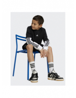 T-shirt manches longues 2in1 noir blanc enfant - Adidas