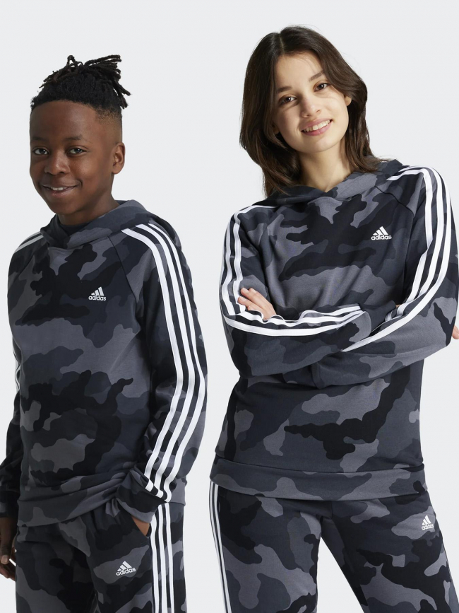 Sweat à capuche camo ft hd gris enfant - Adidas