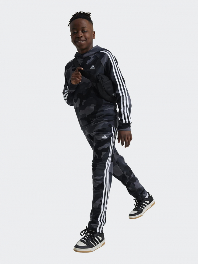 Sweat à capuche camo ft hd gris enfant - Adidas