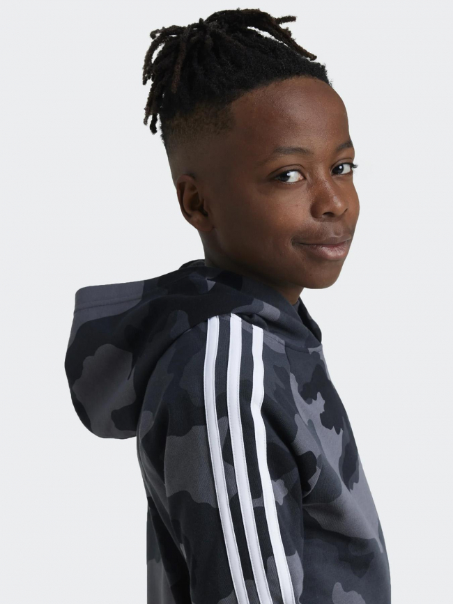 Sweat à capuche camo ft hd gris enfant - Adidas