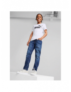 T-shirt classique logo blanc noir enfant - Puma