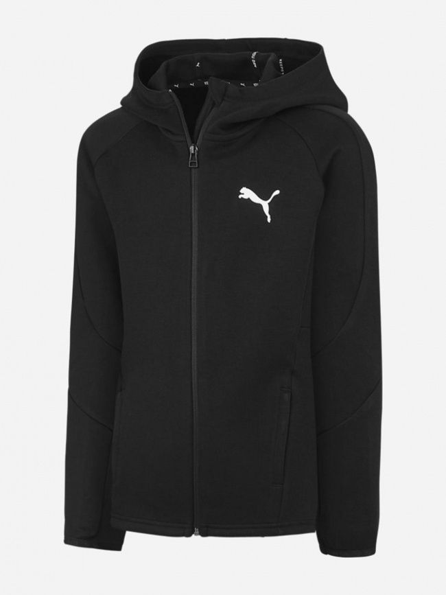 Veste de survêtement zippée a capuche evs cr noir enfant - Puma