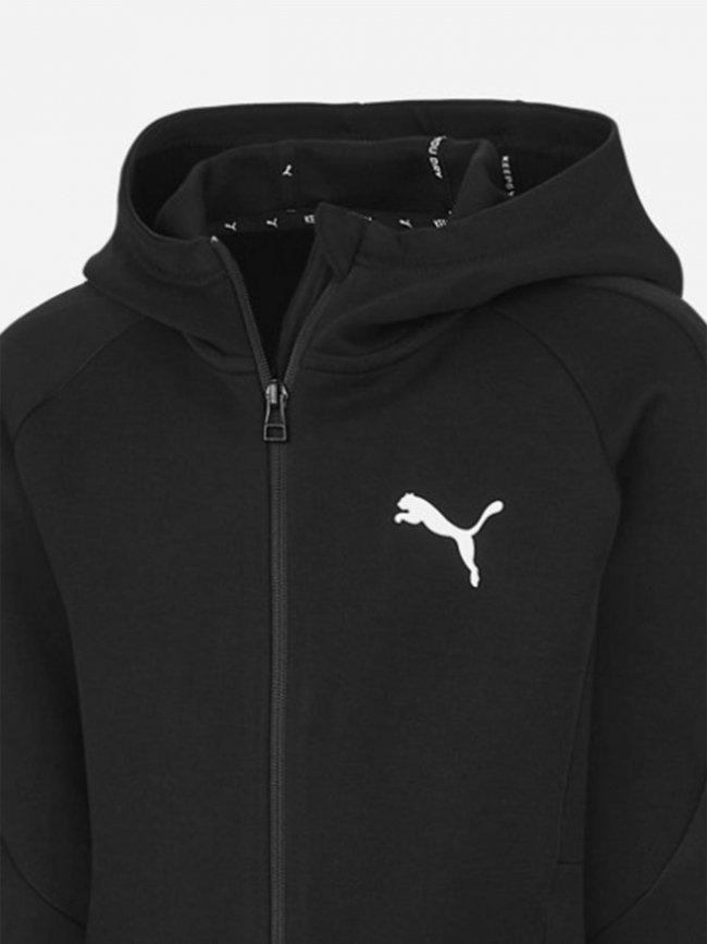 Veste de survêtement zippée a capuche evs cr noir enfant - Puma