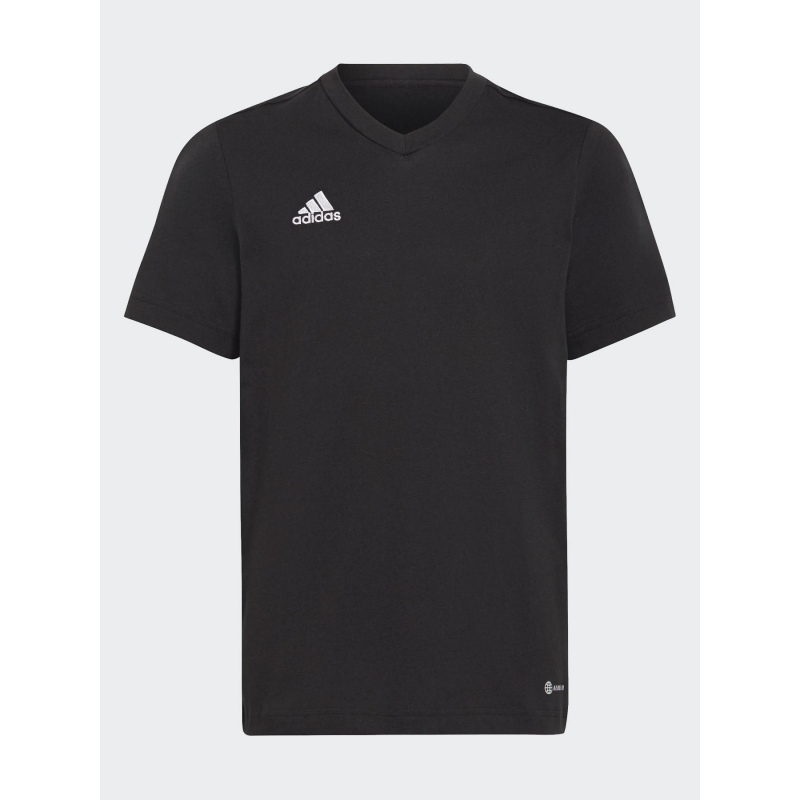 T-shirt col v uni logo brodé ent22 noir enfant - Adidas