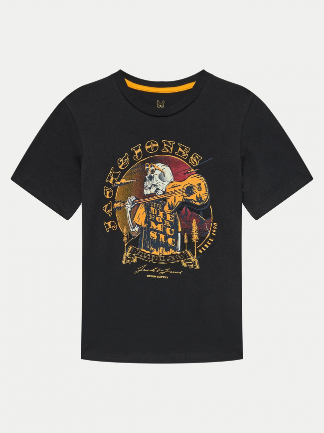 T-shirt skull rock noir enfant - Jack & Jones