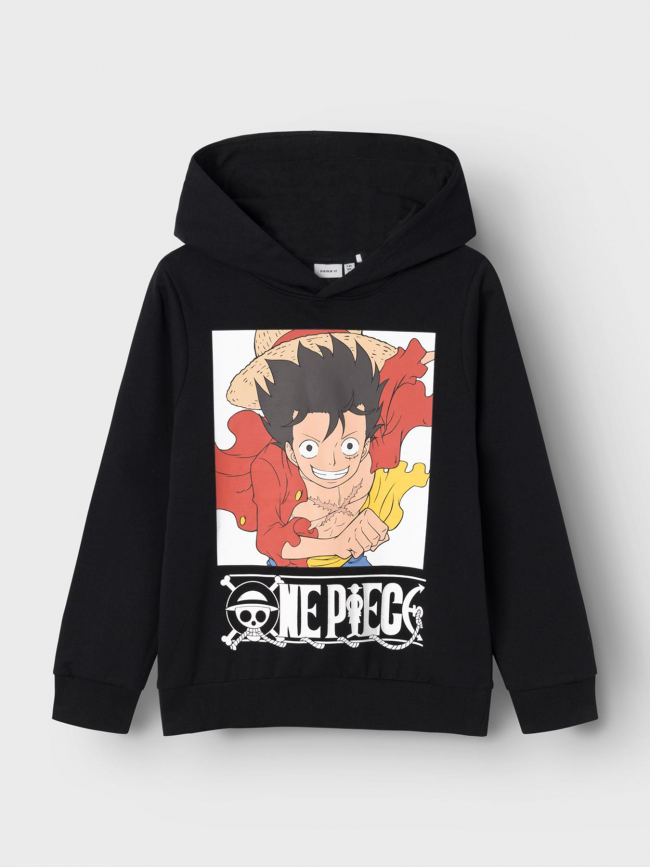 Sweat à capuche one piece luffy noir enfant - Name It