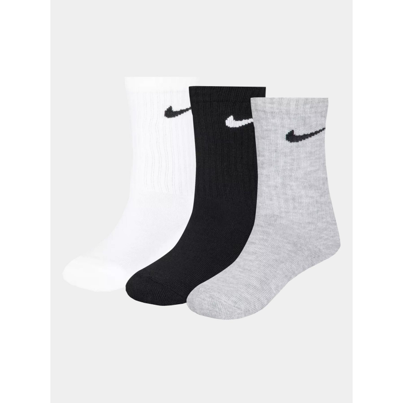 Pack 3 paires chaussettes basic noir blanc gris enfant - Adidas