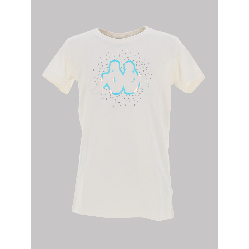 T-shirt logo holographique sarza blanc fille - Kappa