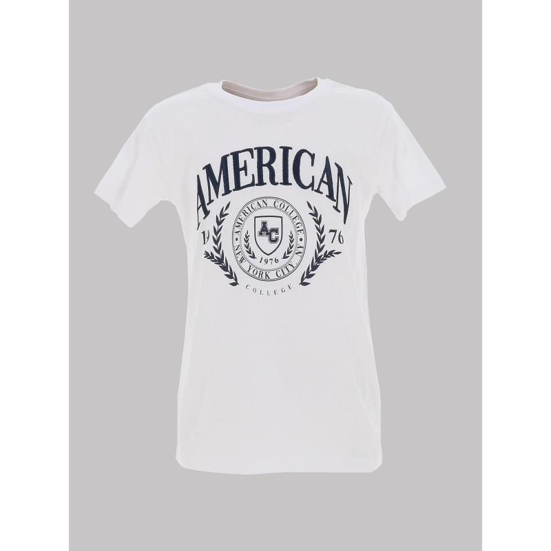 T-shirt brodé blanc garçon - American College