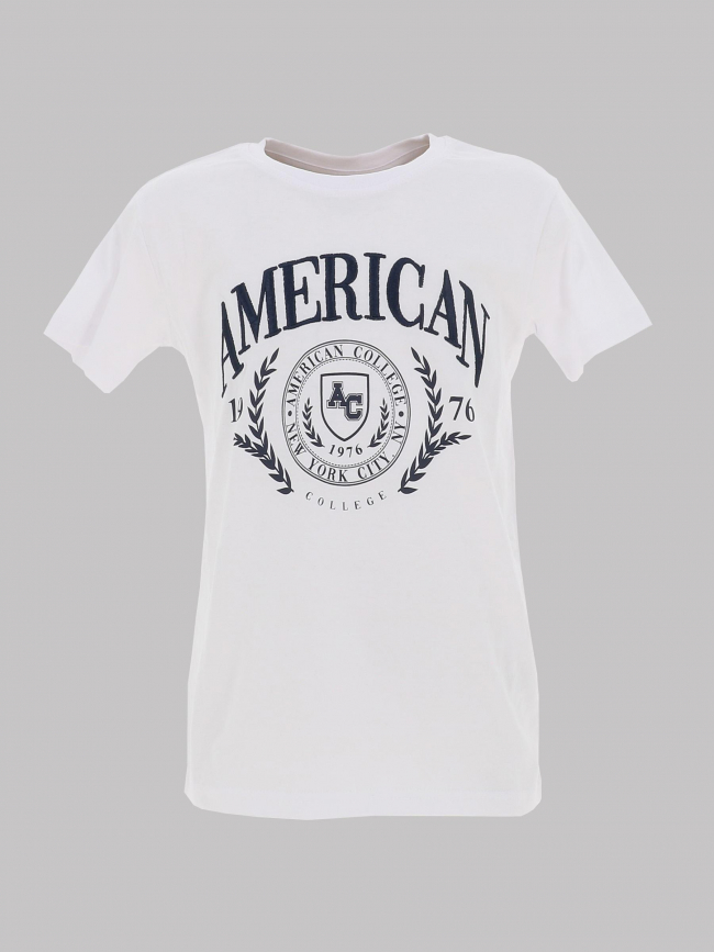 T-shirt brodé blanc garçon - American College