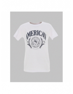 T-shirt brodé blanc garçon - American College