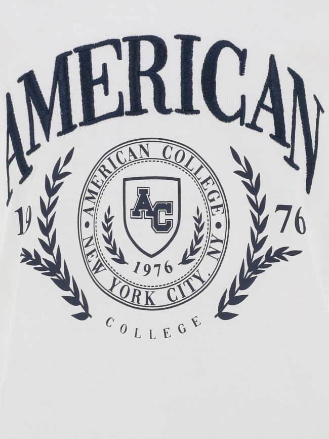 T-shirt brodé blanc garçon - American College