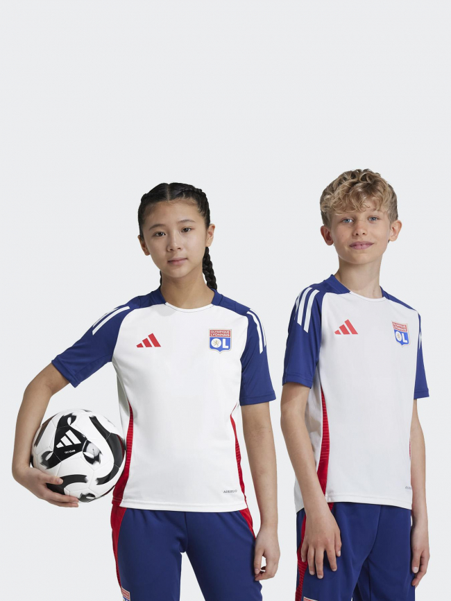 Maillot d'entrainement football ol 24/25 blanc enfant - Adidas