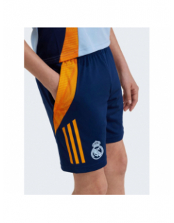 Short d'entrainement real madrid bleu marine orange enfant - Adidas