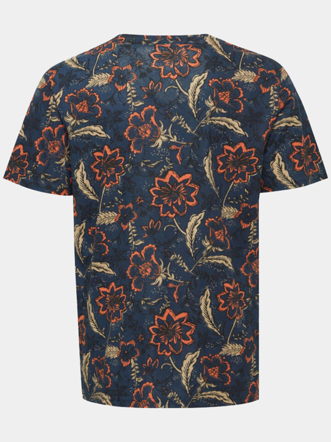 T-shirt floral bleu marine homme - Blend