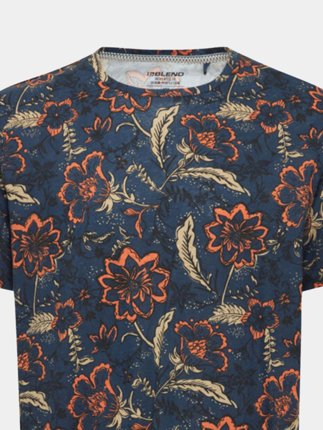 T-shirt floral bleu marine homme - Blend