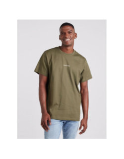 T-shirt loose logo centré kaki homme - G Star