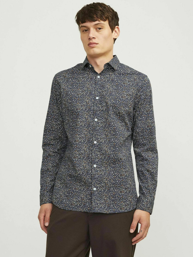 Chemise imprimée blackpool stretch bleu homme - Jack & Jones