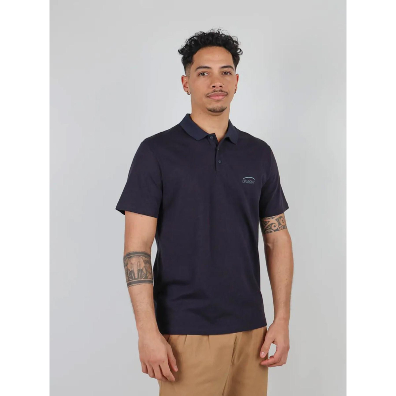 Polo uni nazak bleu marine homme - Oxbow