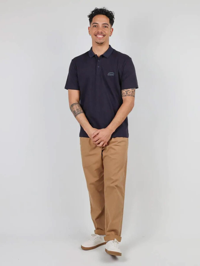 Polo uni nazak bleu marine homme - Oxbow