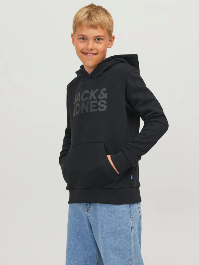 Sweat à capuche jjecorp logo noir enfant - Jack & Jones