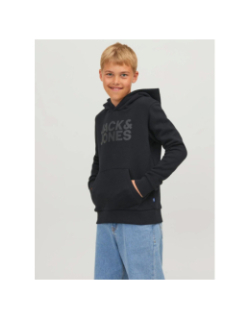 Sweat à capuche jjecorp logo noir enfant - Jack & Jones