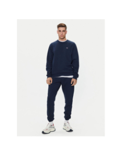 Sweat uni regular logo bleu marine homme - Tommy Jeans