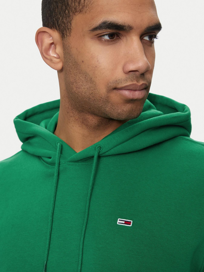 Sweat à capuche regular flag vert homme - Tommy Jeans