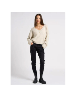 Pantalon cargo rivera noir femme - Le Temps Des Cerises