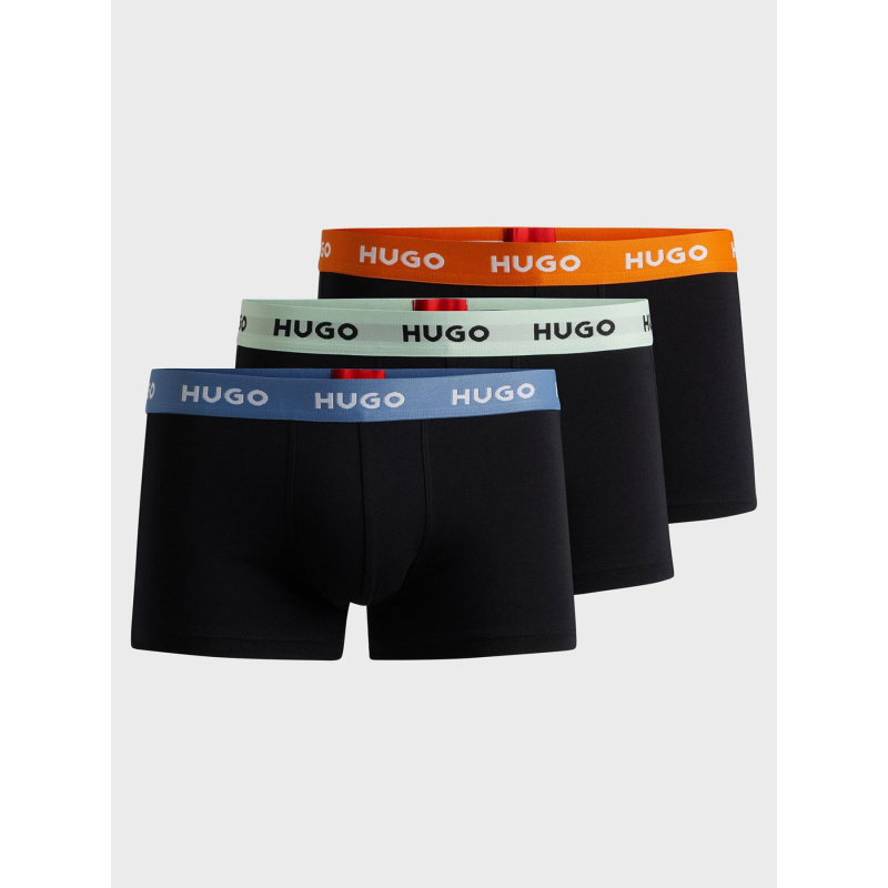 Pack 3 boxers stretch bandes colorées noir homme - Hugo