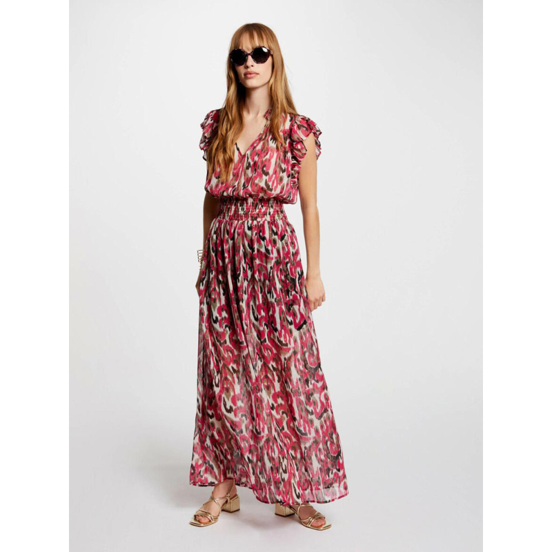 Robe longue tina imprimés rose femme - Morgan