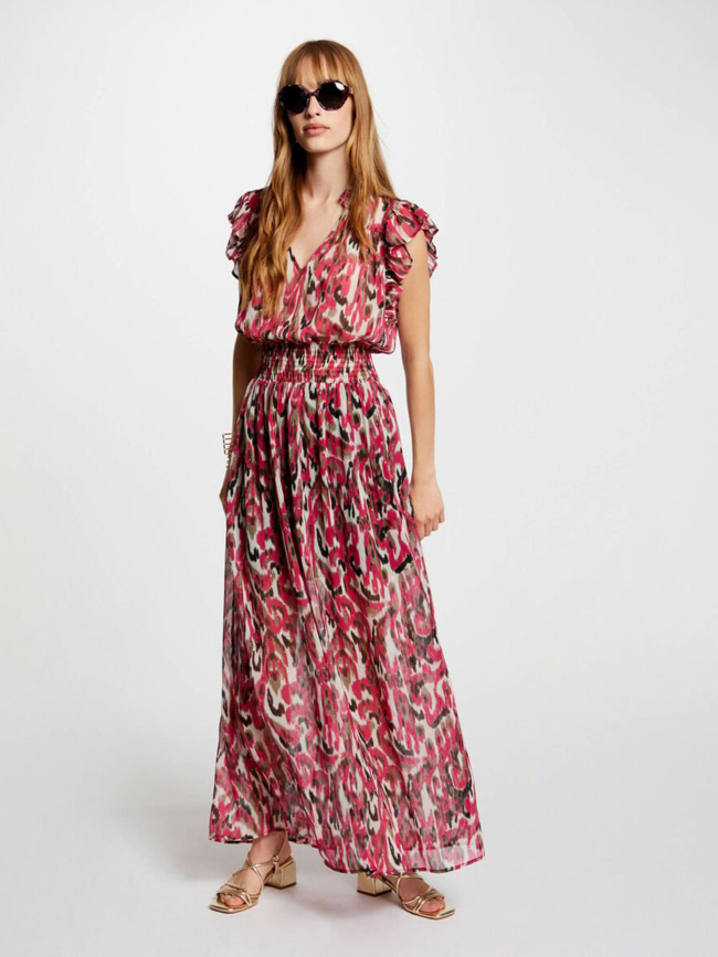 Robe longue tina imprimés rose femme - Morgan