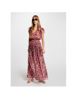 Robe longue tina imprimés rose femme - Morgan