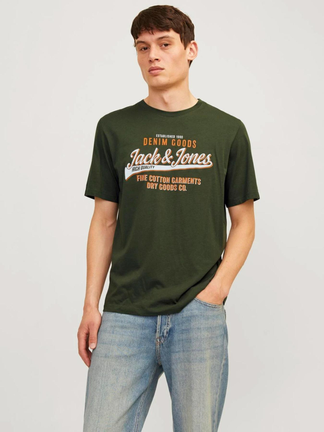 T-shirt logo o-neck vert homme - Jack & Jones