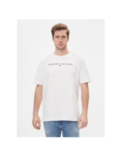 T-shirt regular linear logo blanc homme - Tommy Jeans