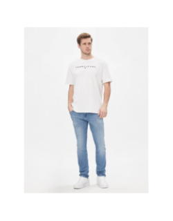 T-shirt regular linear logo blanc homme - Tommy Jeans