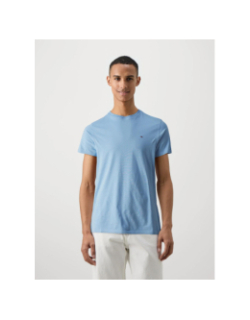 T-shirt slim logo brodé bleu ciel homme - Tommy Jeans