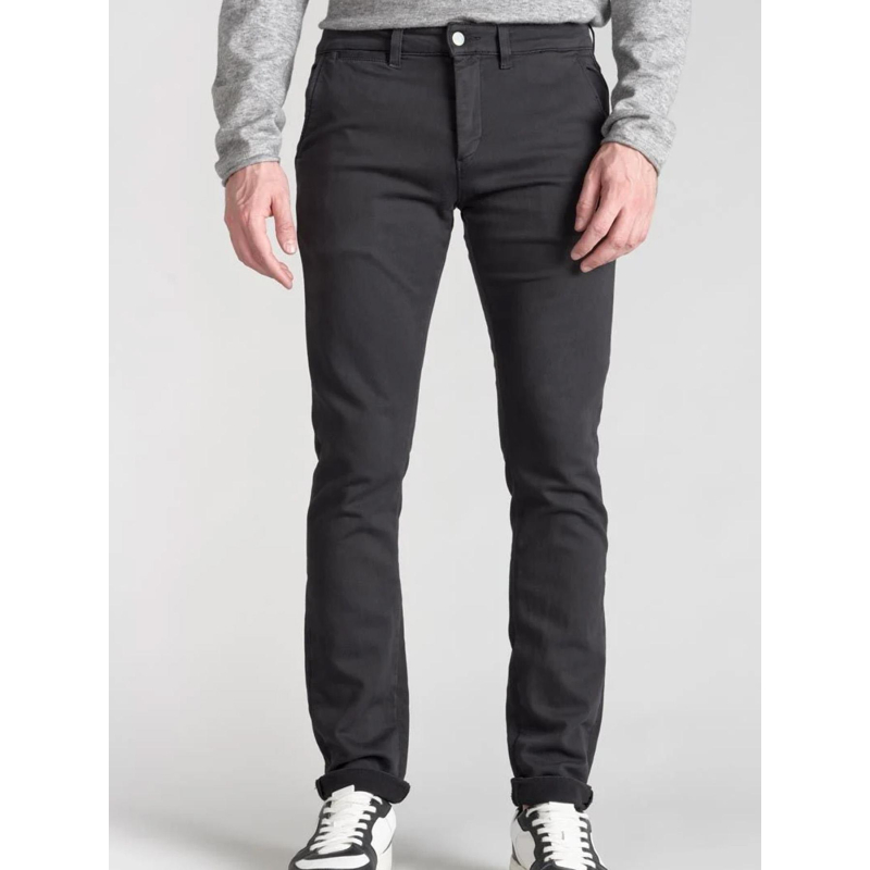 Pantalon chino jogg kurt noir homme - Le Temps Des Cerises