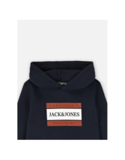 Sweat à capuche box bleu marine garçon - Jack & Jones