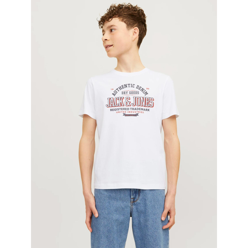 T-shirt logo 2 couleurs blanc garçon - Jack & Jones