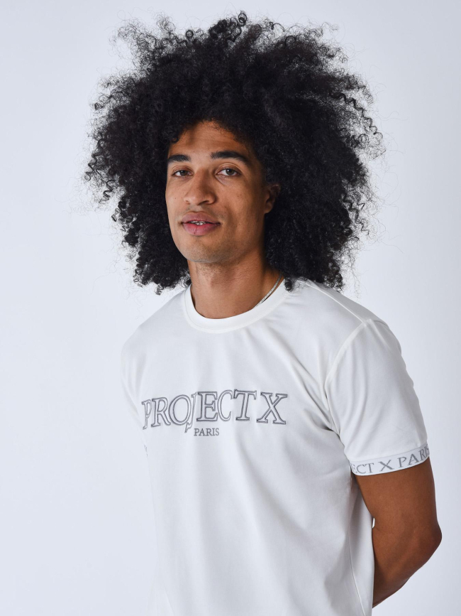 T-shirt logo brodé blanc homme - Project X Paris