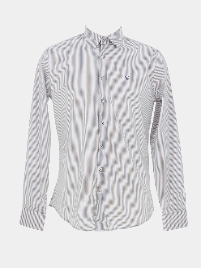 Chemise classic rayures blanc homme - Benson & Cherry