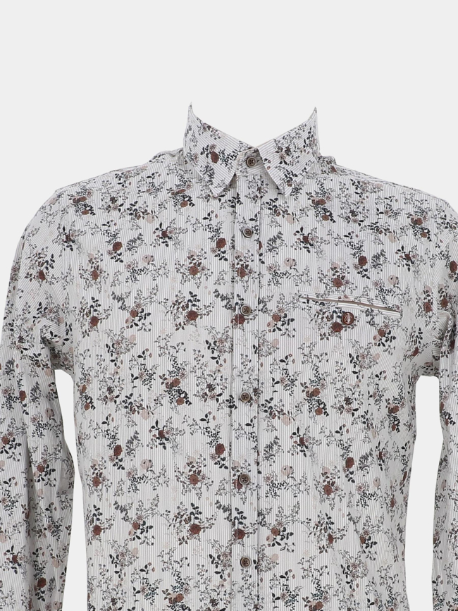 Chemise linove à fleurs blanc homme - Benson & Cherry